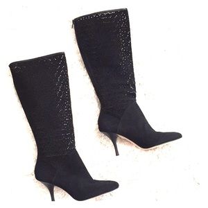 Oscar De La Renta tall suede cutout boots